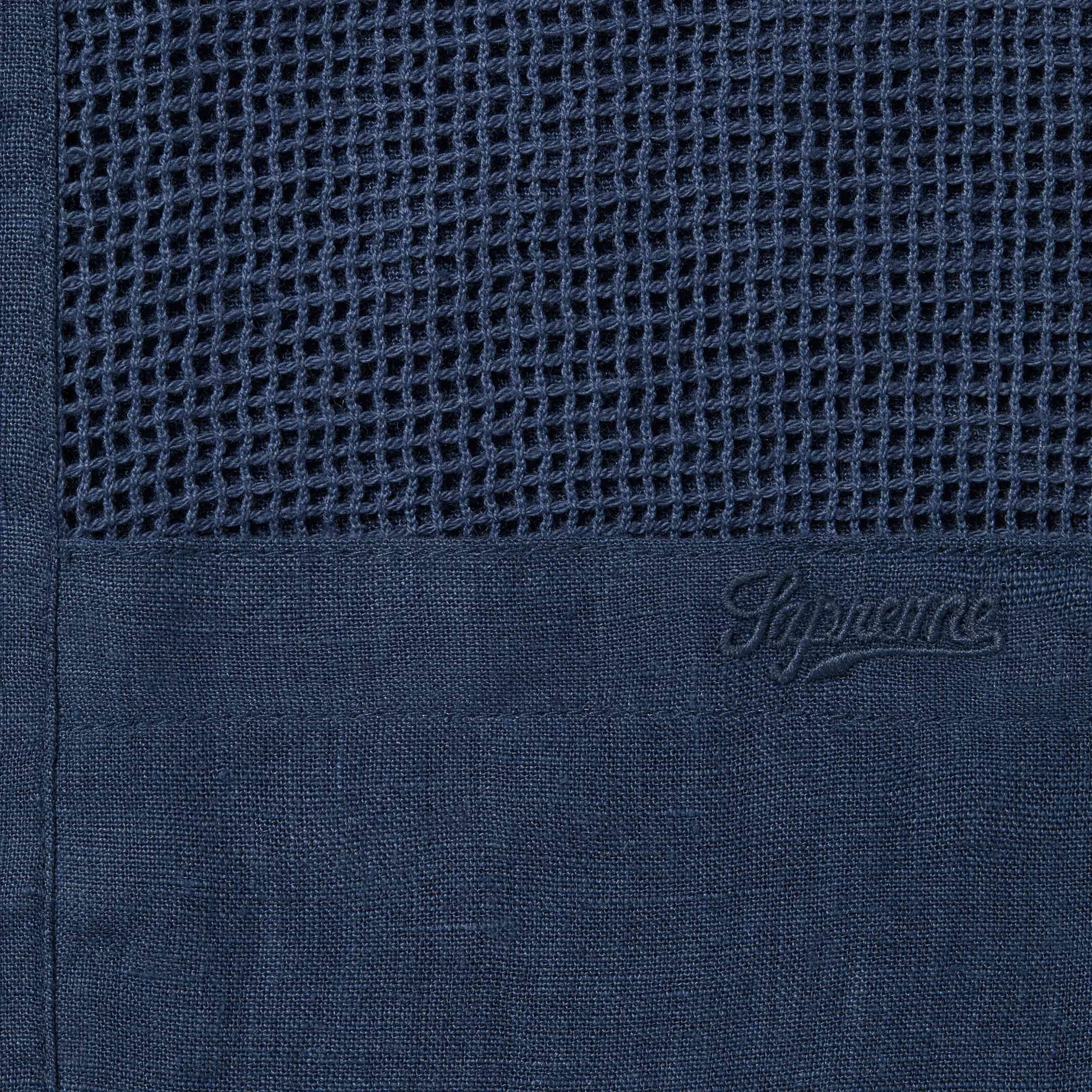 Mesh Panel Linen S/S Shirt view 5